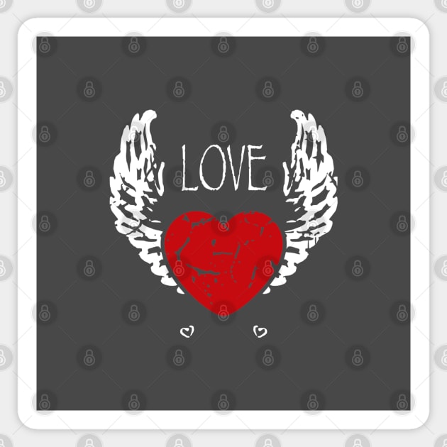 Angel Wings Love Heart Sticker by Yule